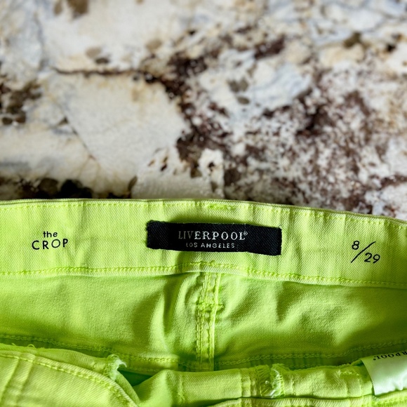 Liverpool Los Angeles Lime Green Gia Glider Pull-On Split Hem Ankle Jeans~Size 8 - Picture 7 of 8